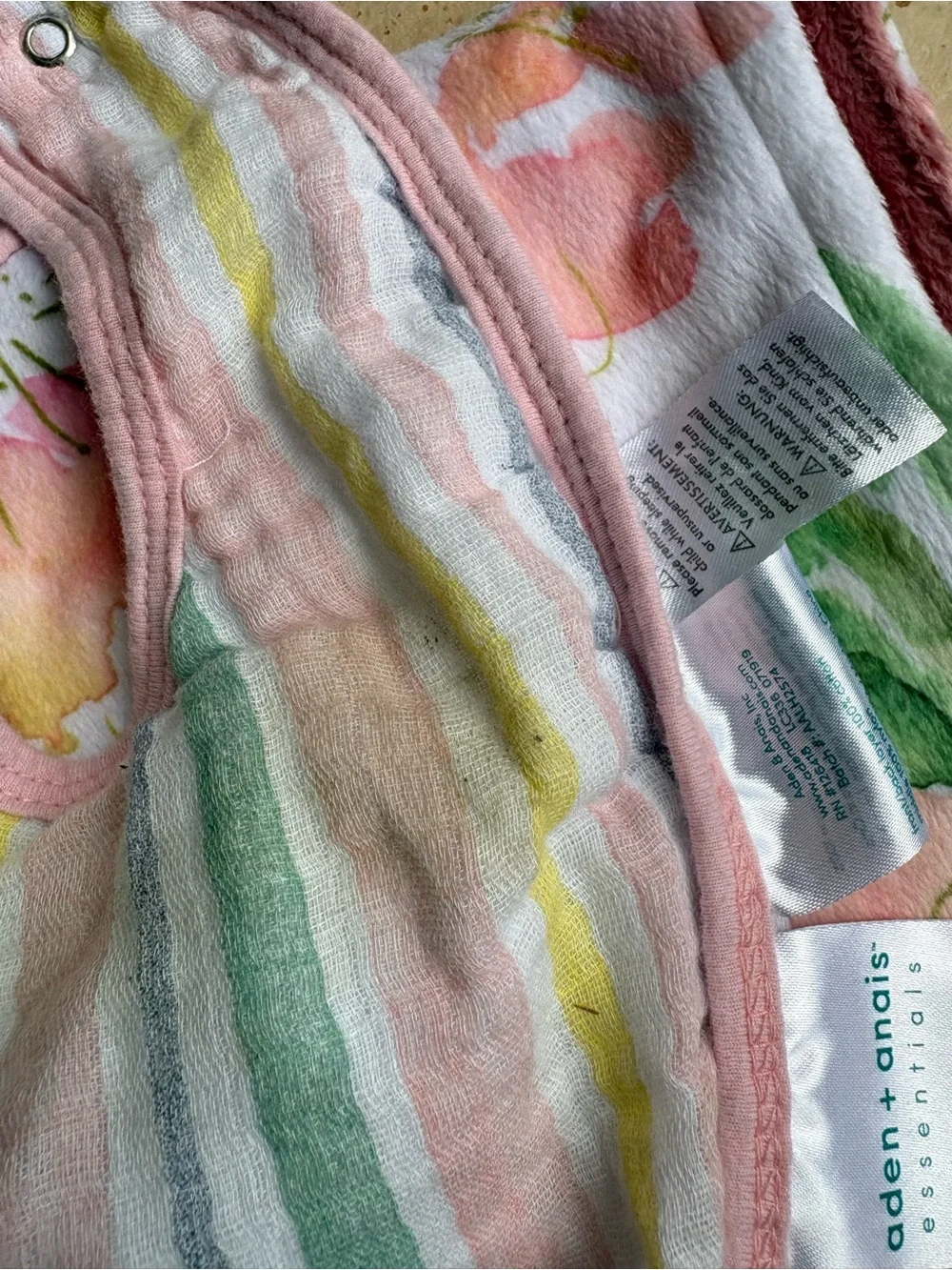 aden + anais Pink Butterfly Bib and Floral Muslin Set